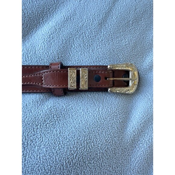 Twenty X Wrangler Belt Mens 36 Leather Silver Buckle Western Braided Mexico - Picture 3 of 6